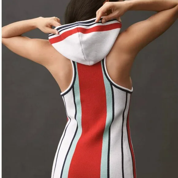🎽 Anthropologie Sporty Bodycon Mini Dress – Retro Pop Vibes 🏁 - Picture 5 of 15